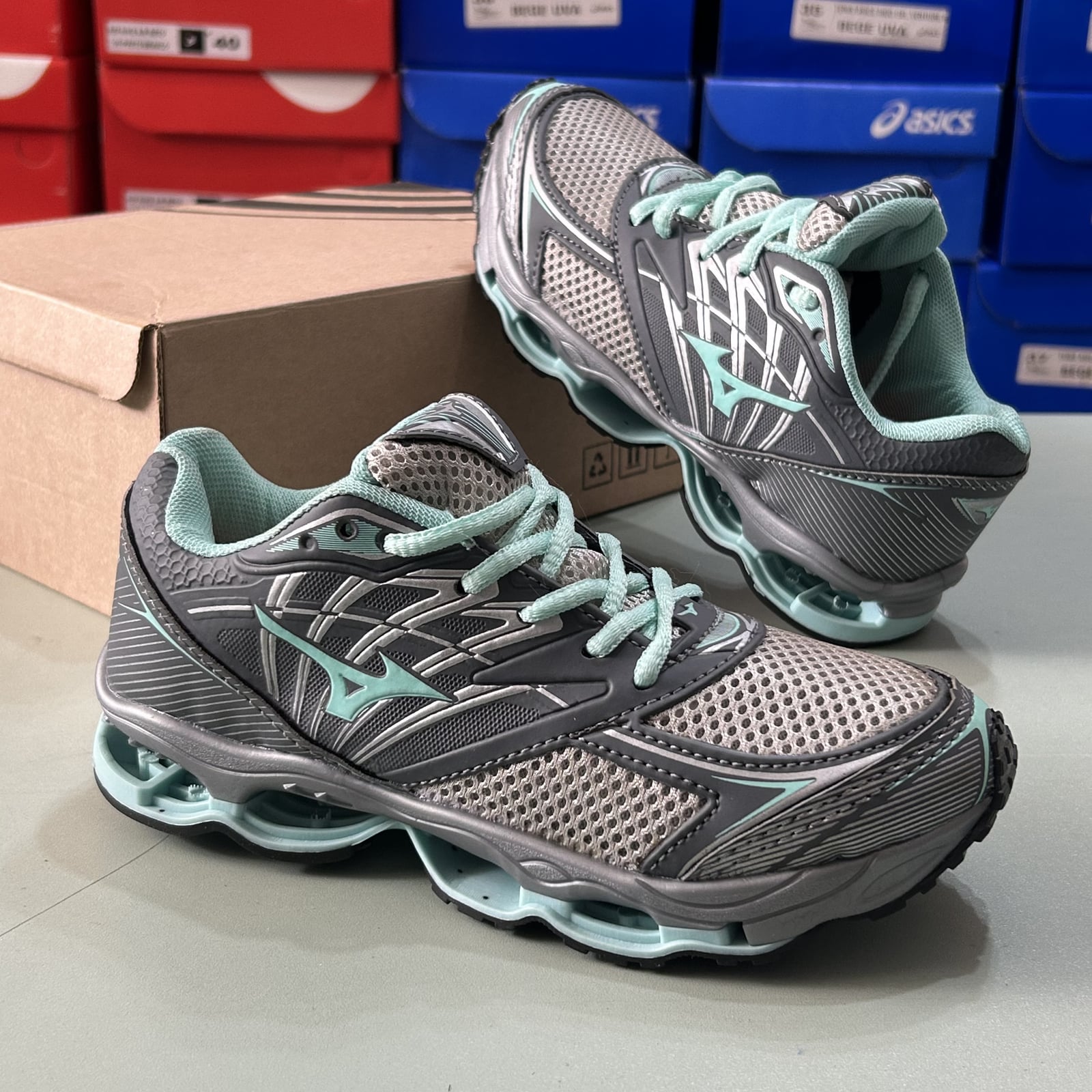 Mizuno Wave Creation Cinza Verde Água
