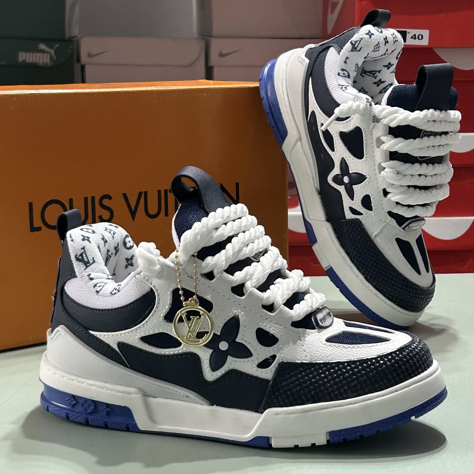 Louis Vuitton Skate Cano Alto Azul