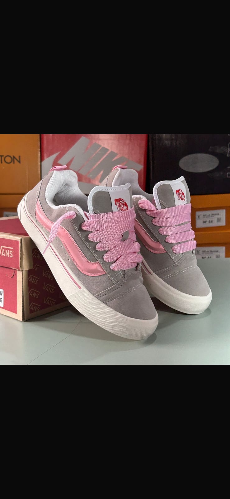 Vans Knu Skool Cinza Rosa